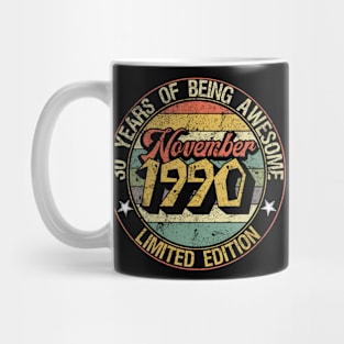 born November 1990 Vintage Gift Mug